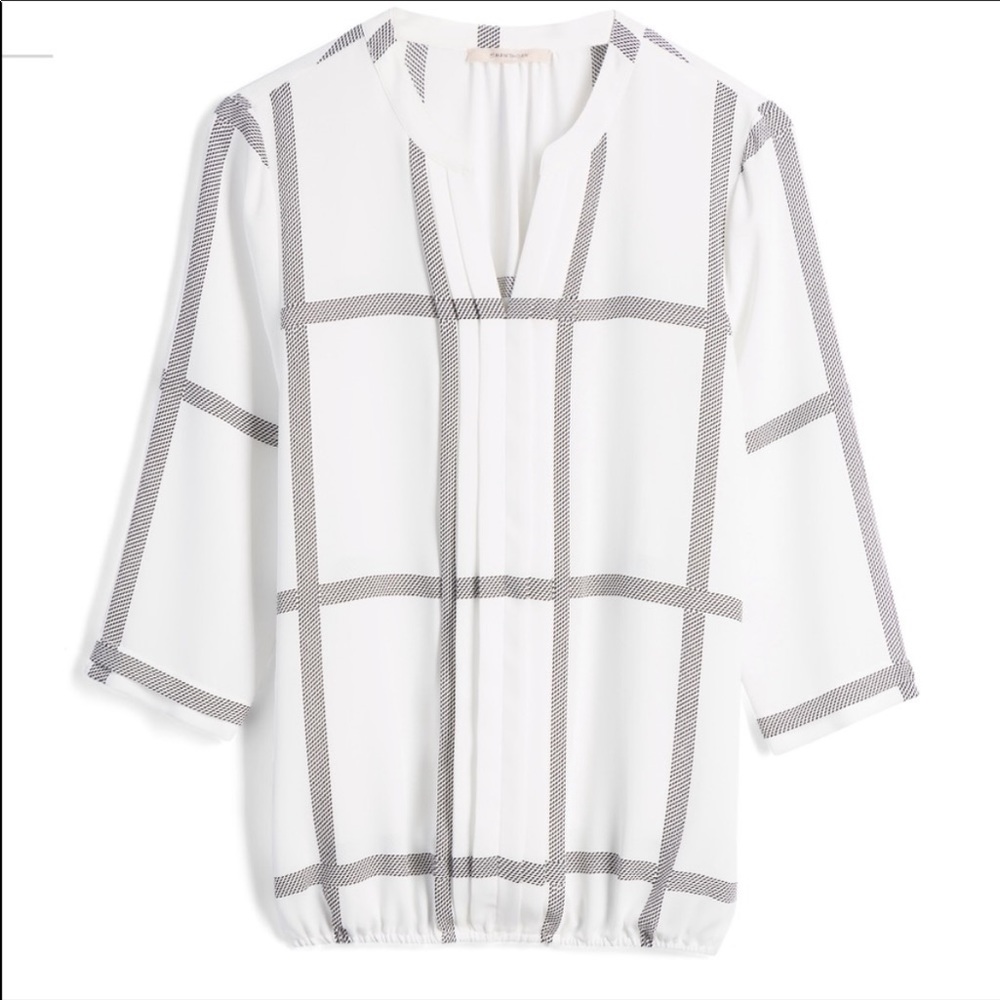 41 Hawthorn Stitch Fix Windowpane Print Blouse